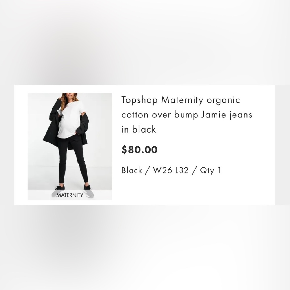 Topshop Maternity Black Jeans High-Waisted Over-Bump